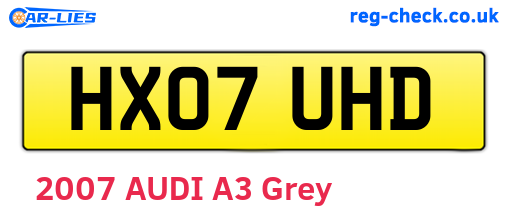HX07UHD are the vehicle registration plates.