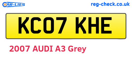 KC07KHE are the vehicle registration plates.