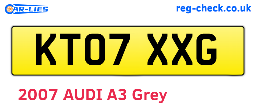 KT07XXG are the vehicle registration plates.