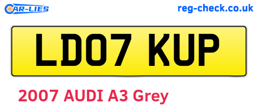 LD07KUP are the vehicle registration plates.