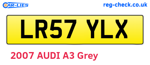LR57YLX are the vehicle registration plates.