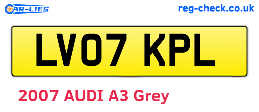 LV07KPL are the vehicle registration plates.