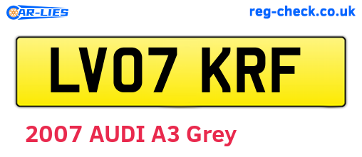 LV07KRF are the vehicle registration plates.