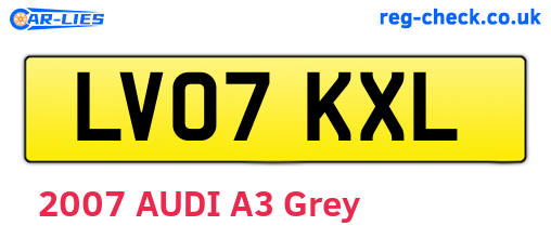 LV07KXL are the vehicle registration plates.