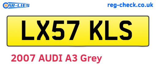 LX57KLS are the vehicle registration plates.