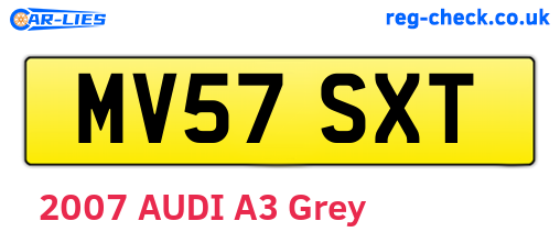 MV57SXT are the vehicle registration plates.