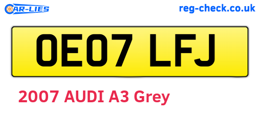 OE07LFJ are the vehicle registration plates.