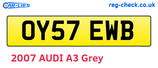 OY57EWB are the vehicle registration plates.