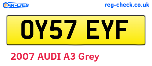 OY57EYF are the vehicle registration plates.