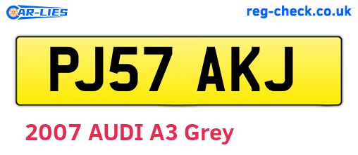 PJ57AKJ are the vehicle registration plates.