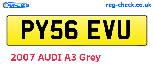 PY56EVU are the vehicle registration plates.