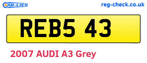 REB543 are the vehicle registration plates.