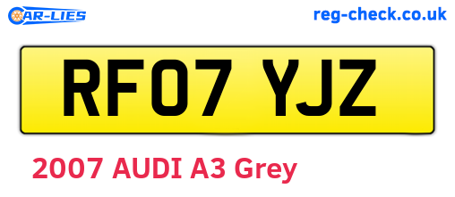 RF07YJZ are the vehicle registration plates.