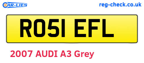 RO51EFL are the vehicle registration plates.