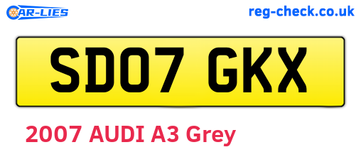 SD07GKX are the vehicle registration plates.