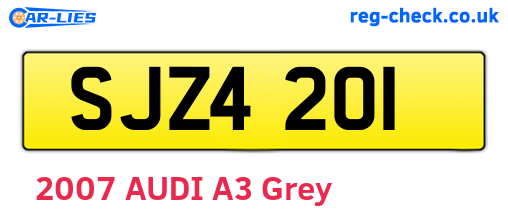 SJZ4201 are the vehicle registration plates.