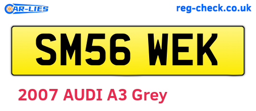 SM56WEK are the vehicle registration plates.