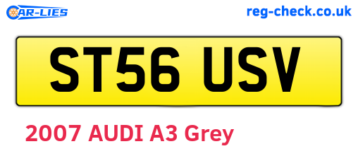ST56USV are the vehicle registration plates.