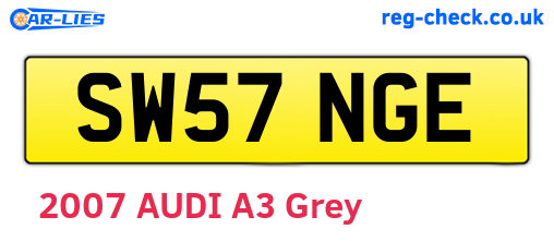 SW57NGE are the vehicle registration plates.