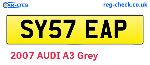 SY57EAP are the vehicle registration plates.