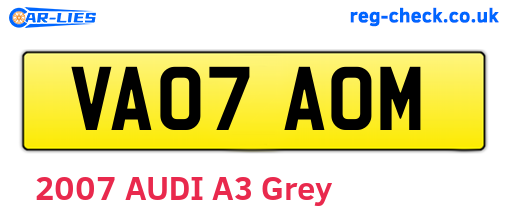 VA07AOM are the vehicle registration plates.