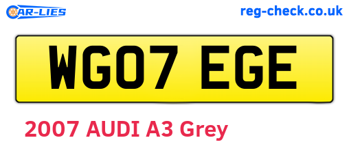 WG07EGE are the vehicle registration plates.