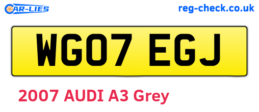 WG07EGJ are the vehicle registration plates.