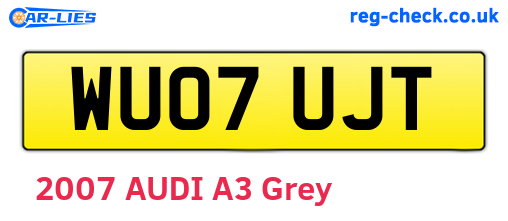 WU07UJT are the vehicle registration plates.