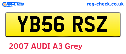 YB56RSZ are the vehicle registration plates.