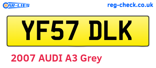 YF57DLK are the vehicle registration plates.