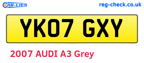 YK07GXY are the vehicle registration plates.