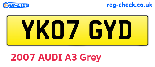 YK07GYD are the vehicle registration plates.