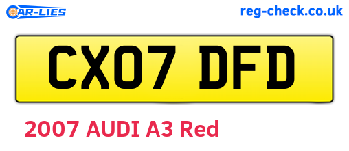 CX07DFD are the vehicle registration plates.