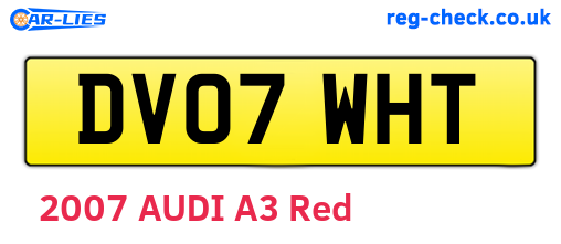 DV07WHT are the vehicle registration plates.