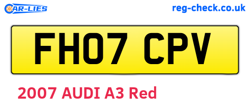 FH07CPV are the vehicle registration plates.