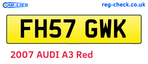 FH57GWK are the vehicle registration plates.
