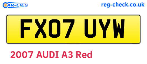 FX07UYW are the vehicle registration plates.
