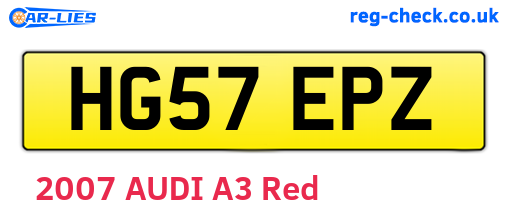 HG57EPZ are the vehicle registration plates.