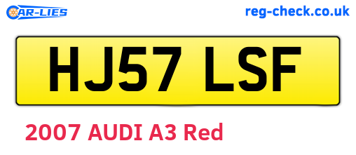 HJ57LSF are the vehicle registration plates.
