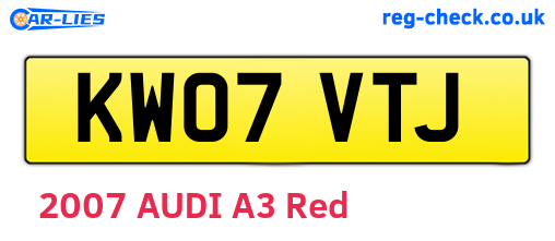 KW07VTJ are the vehicle registration plates.