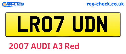 LR07UDN are the vehicle registration plates.