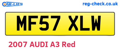 MF57XLW are the vehicle registration plates.