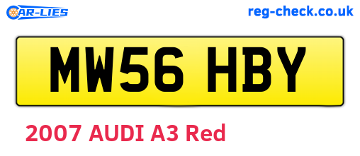 MW56HBY are the vehicle registration plates.