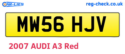 MW56HJV are the vehicle registration plates.