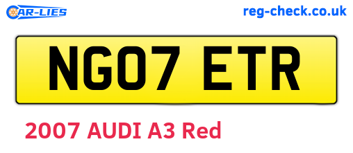 NG07ETR are the vehicle registration plates.