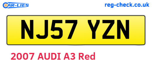 NJ57YZN are the vehicle registration plates.