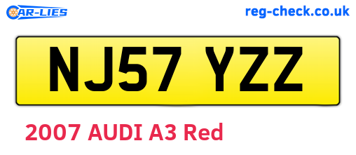 NJ57YZZ are the vehicle registration plates.