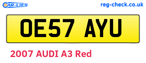 OE57AYU are the vehicle registration plates.