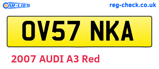 OV57NKA are the vehicle registration plates.