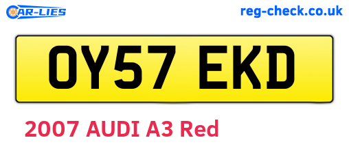 OY57EKD are the vehicle registration plates.
